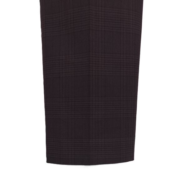 Calvin Klein Men's Slim-Fit Infinite Stretch Dress Pant Wine Red Plaid 36x30 NWT - Picture 5 of 6